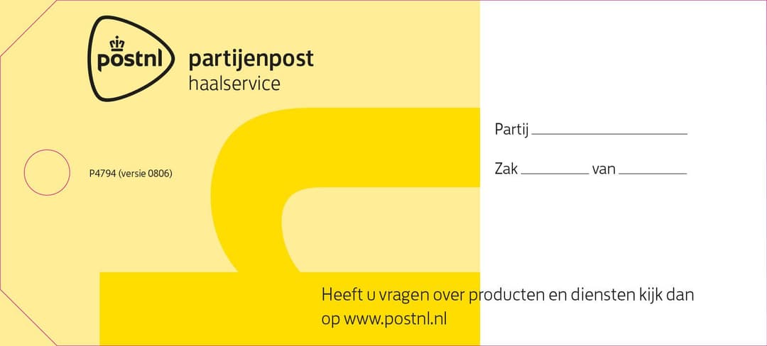 Postzaklabels post binnenland