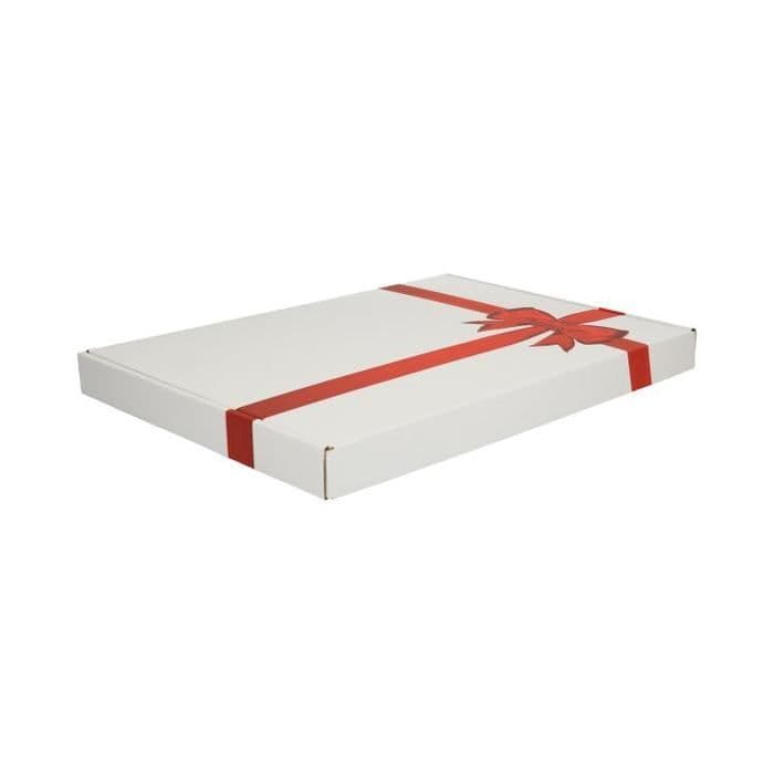 Brievenbusdoos A4+ 350X250X28mm Wit Rode strik