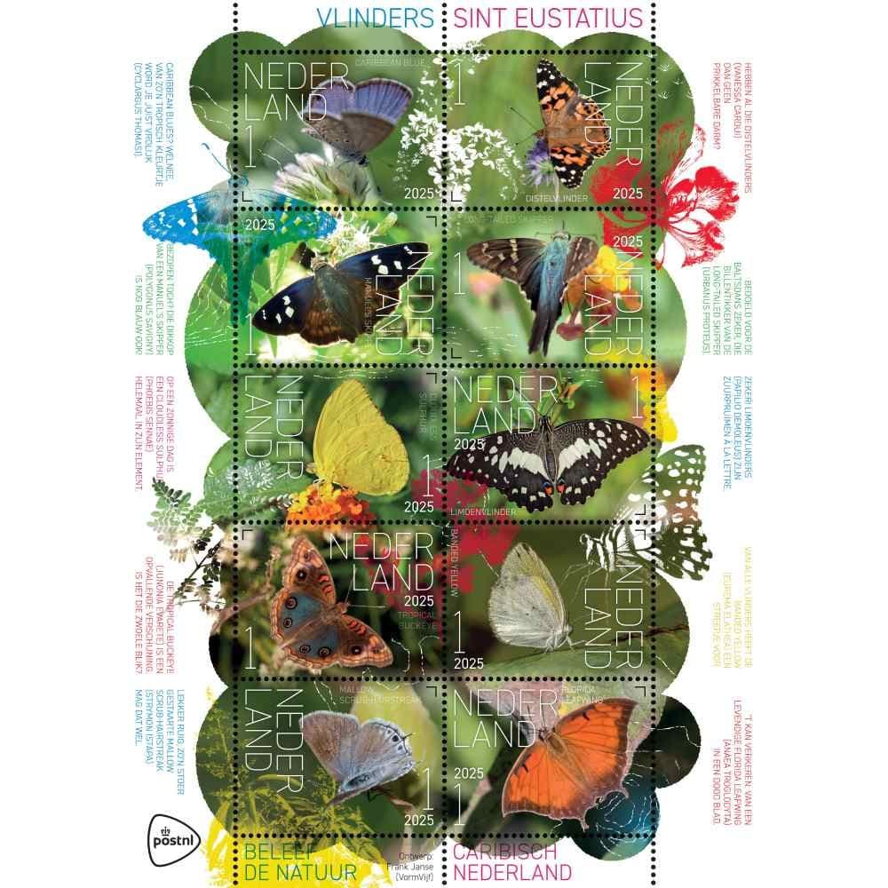 Beleef de natuur – vlinders Sint Eustatius (postzegelvel)