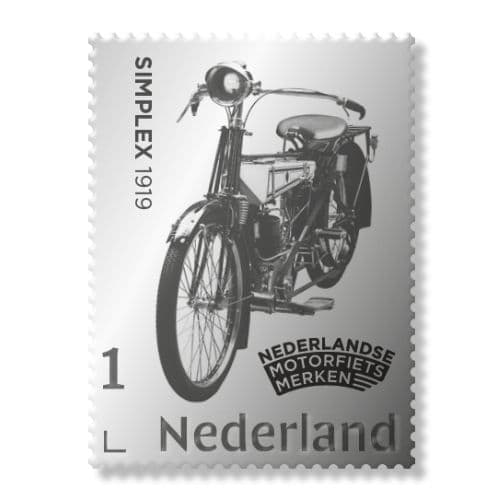 Postzegel met zilver β Nederlandse motorfietsmerken β Simplex 1919