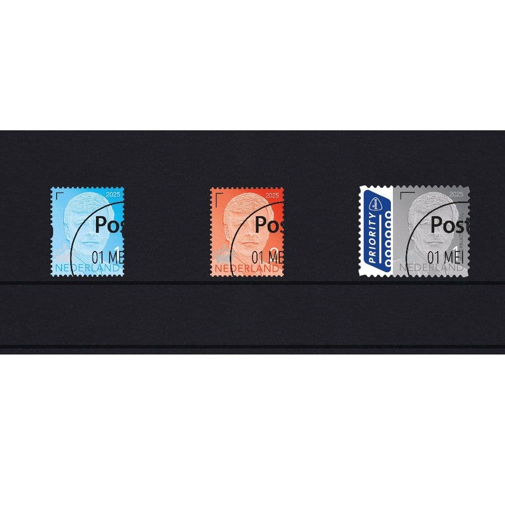 Set koning Willem-Alexander 2025 (gestempelde gestanste postzegels)
