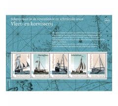 Scheepvaart in de zeventiende en achttiende eeuw – Vleet- en korvisserij (postzegelvel)